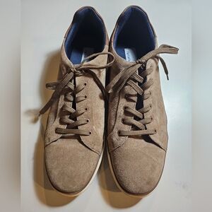 Brown Low-Top Sneakers with Suede Finish